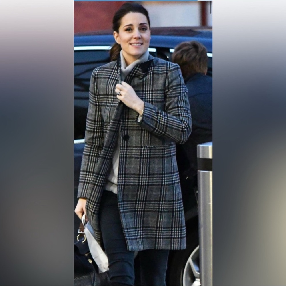 Zara Plaid Coat ASO Kate Middleton NWT